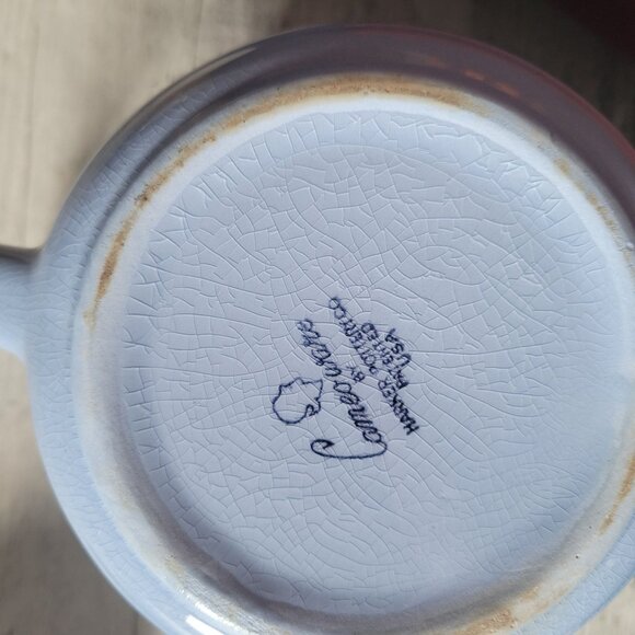 Vintage Cameoware Blue Floral Ceramic Teapot With Lid 6 Cup Capacity White Detai - Picture 3 of 6